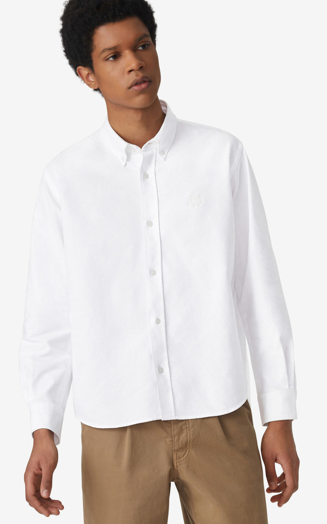 Kenzo Tiger Crest casual Shirt White For Mens 7483SURYP